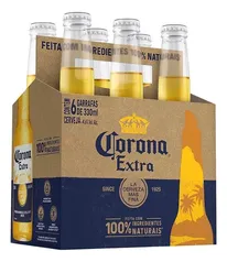 (3 packs)  Cerveja Mexicana Corona Garrafa 330ml Com 6 Unidades