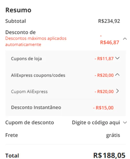 Imagem na descrição da promoção