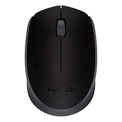 Mouse sem fio Logitech M170 com Design Ambidestro Compacto, Conexão USB e Pilha Inclusa - Preto