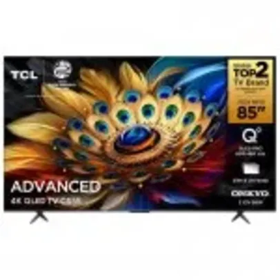 Smart TV TCL 85'' QLED UHD 4K Google TV Dolby Vision Atmos Chumbo 85C655