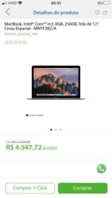 MacBook, Intel® Core™ m3, 8GB, 256GB, Tela de 12”, Cinza Espacial