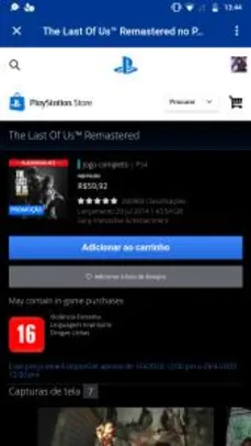 The Last Of Us Remastered (PS4) PSN | R$60