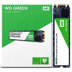 SSD WD GREEN 480GB, M.2 2280, LEITURA 545MBS GRAVAÇÃO 465MBS, WDS480G2G0B | R$325