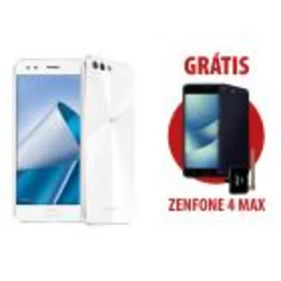 ZenFone 4 4GB/64GB Branco + Zenfone 4 Max 2GB/16GB com TV Preto R$1.249,00