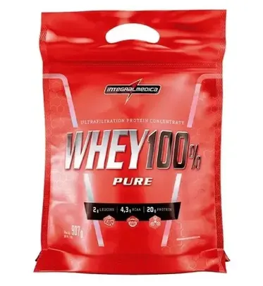 Whey 100% Pure Concentrado Cookies and Cream Refil 907g - Integralmedica