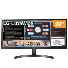 Monitor Ultrawide LG 29&quot; Full HD, IPS LED, 75Hz, 2x HDMI, HDR10, VESA, FreeSync, 29WL500, Preto