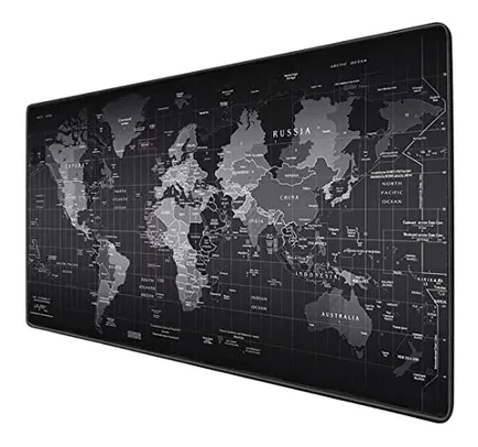 Mouse Pad Gamer Extra Grande 700x350x3mm Bordas Costuradas e Base Antiderrapante Exbom Mapa M