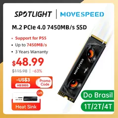 Memória RAM MOVESPEED SSD SSD NVMe, M.2