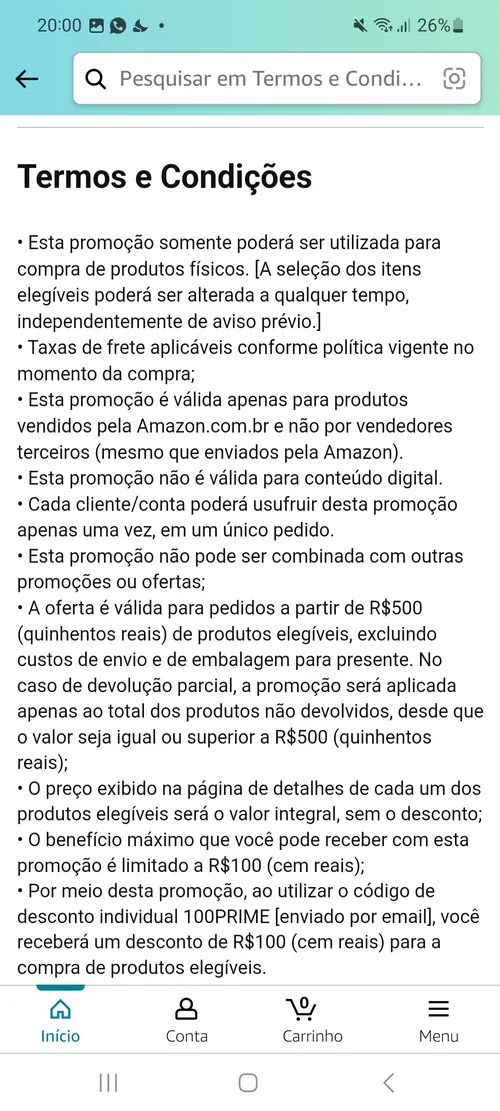 Imagem na descrição da promoção