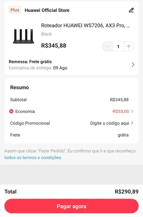 Imagem na descrição da promoção