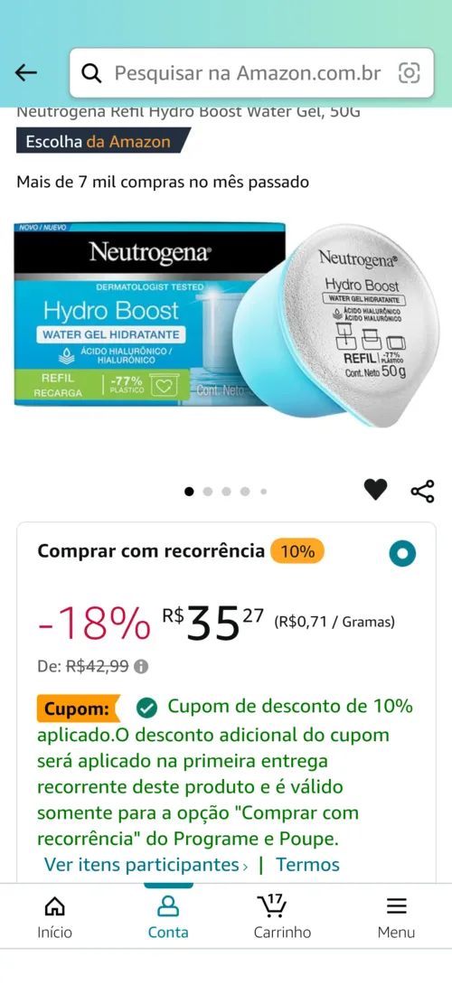 Imagem na descrição da promoção