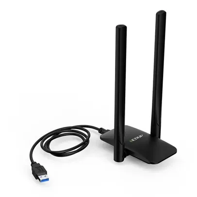 EDUP Adaptador WiFi de 1300 Mbps de banda dupla com cabo USB para PC