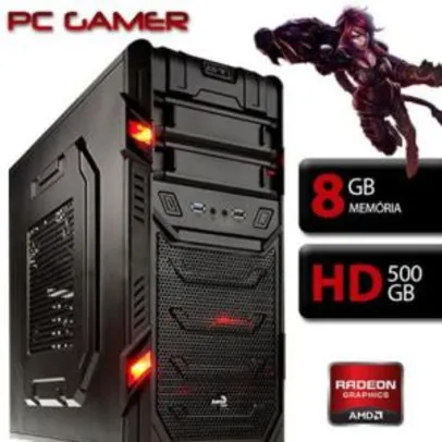 Computador Gamer Aerocool AMD A4 7300, Radeon HD 8470D, 8GB Ram, HD 500GB  (Cód.15537559)