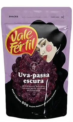 UVA PASSA ESCURA SEM SEMENTE - VALE FÉRTIL - 80G