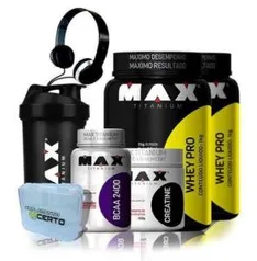 Kit 2x Whey Pro + bcaa + Creatina + Coqueteleira - R$ 142