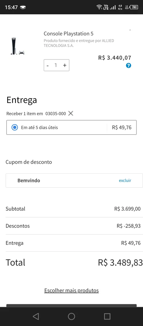 Imagem na descrição da promoção