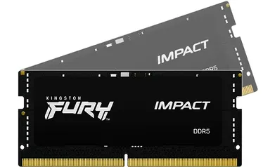 Memória Para Notebook DDR5 Kingston Fury Impact, 16GB, 4800MHz, CL38, Black, KF548S38IB-16