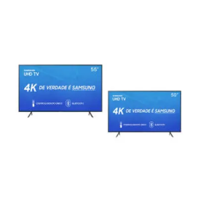 Smart TV 55" 55RU7100 + Smart TV 50" 50RU7100 Samsung | R$ 2.519