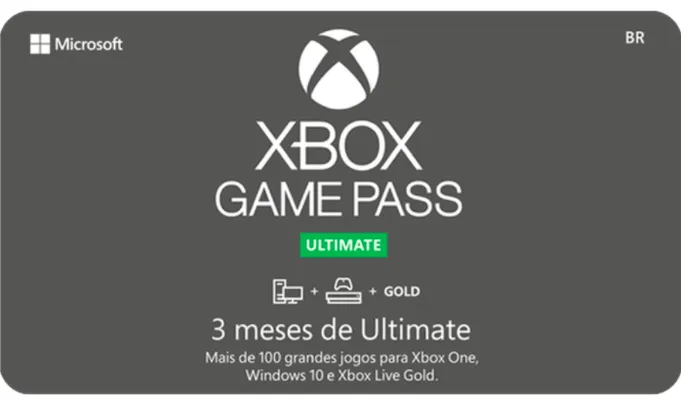 Gift Card Xbox Game Pass Ultimate | R$120