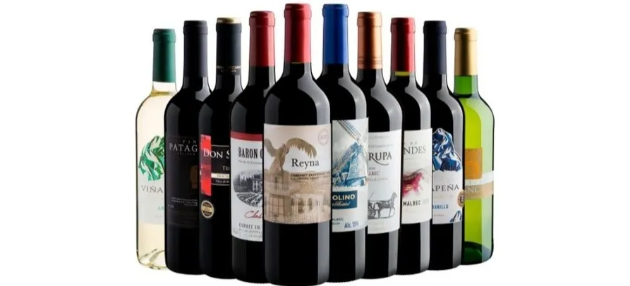 Kit 10 garrafas de Vinhos | R$ 230