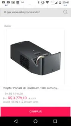 Projetor Portátil LG CineBeam 1000 Lumens - R$3779