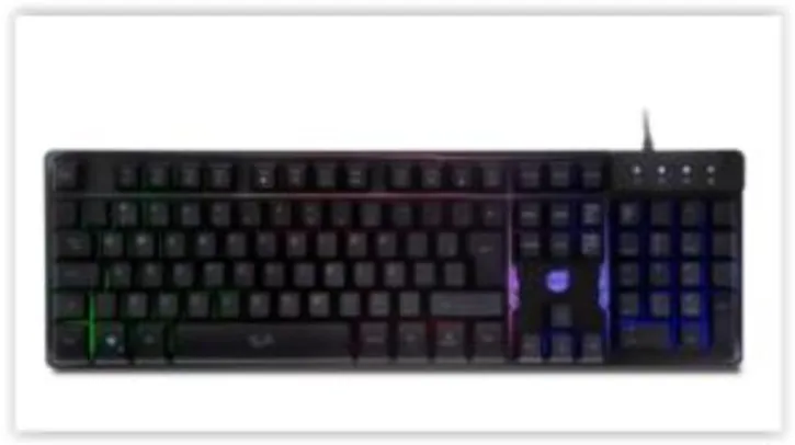 Teclado Gamer DAZZ Rapid Fire Revolution, Rainbow, ABNT2, 625203 | R$ 63