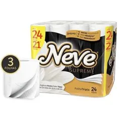 Papel Higiênico Neve Supreme Folha Tripla 20 metros 24 Rolos - R$20