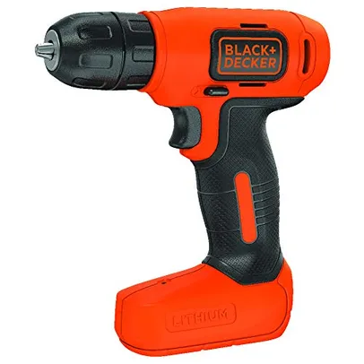 BLACK+DECKER Parafusadeira e Furadeira de 3/8 Pol. (10mm) a Bateria 8V Ion-Litio 1.5Ah 550 RPM com Carregador Bivolt 110V LD008