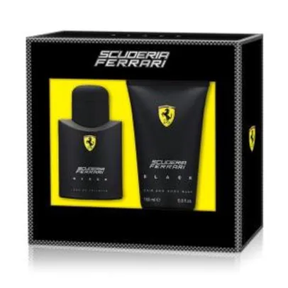 Perfume​ Coffret Ferrari Black Eau De Toilette 75ml + Gel Para Banho 150ml - R$239