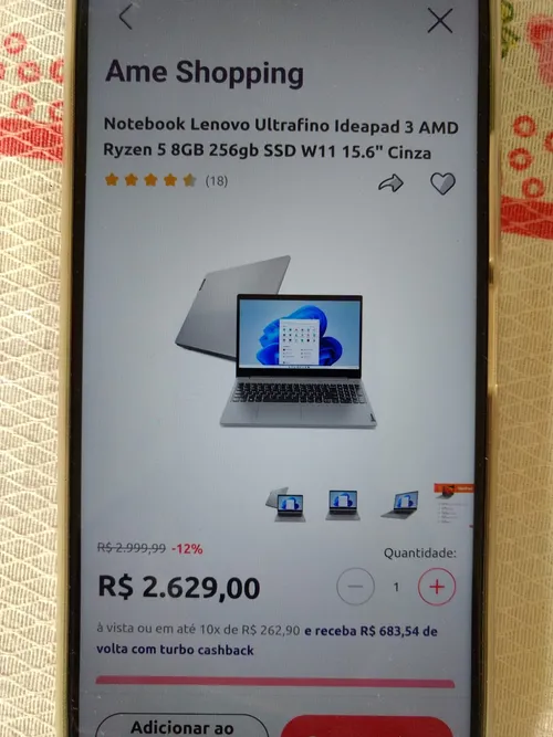 Imagem na descrição da promoção