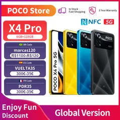 Global Version Poco X4 Pro 5g Nfc Smartphone 6gb 128gb / 8gb 256gb amarelo