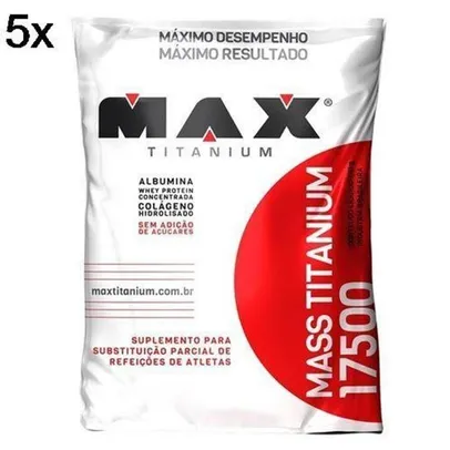 Kit 5X [7kg total] Mass Titanium 17500 1,4kg Refil Max Titanium | R$214