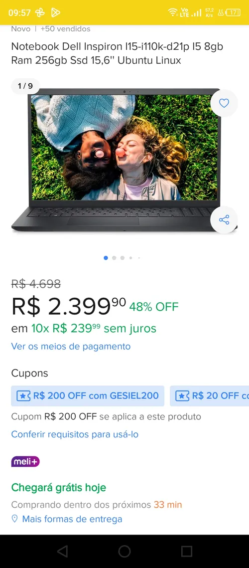 Imagem na descrição da promoção