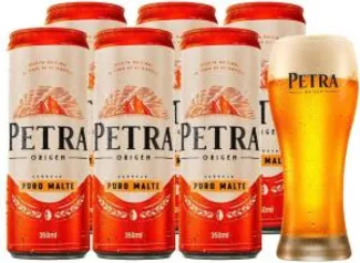 Kit 6 Cervejas Petra Origem Puro Malte 350ml + 1 Copo 300ml | R$ 29