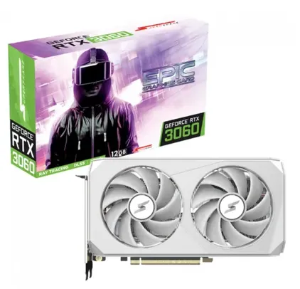 Placa de Vídeo SuperFrame NVIDIA GeForce RTX 3060 EPIC, White, 12GB, GDDR6, DLSS, Ray Tracing