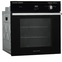 Forno de embutir a gás Brastemp 78 litros Preto com grill e timer touch - BOA84AE