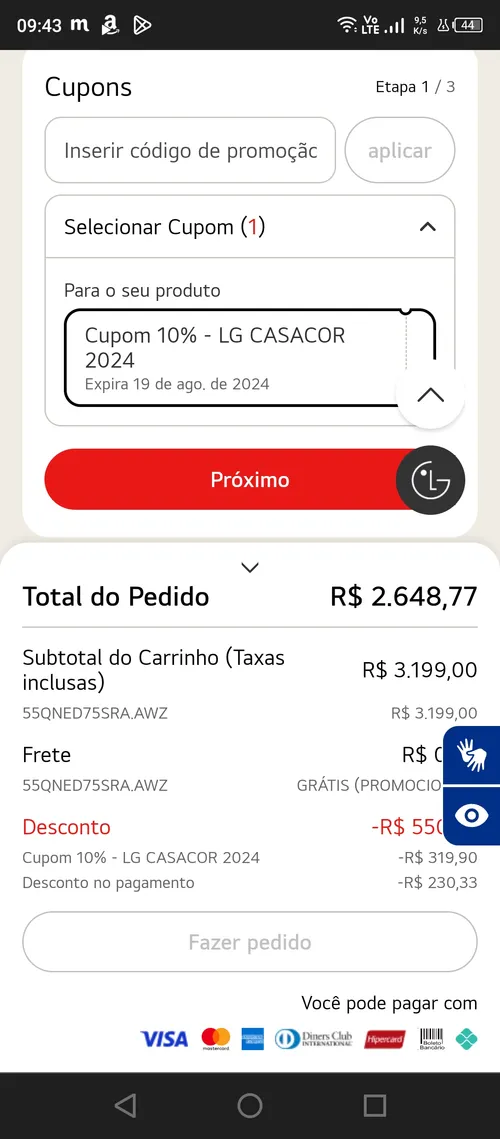 Imagem na descrição da promoção