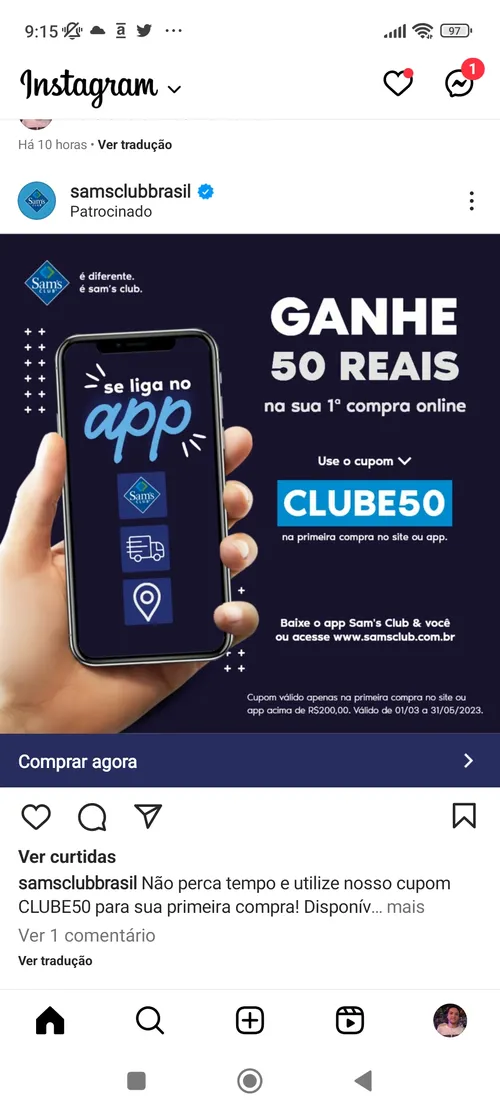 Imagem na descrição da promoção