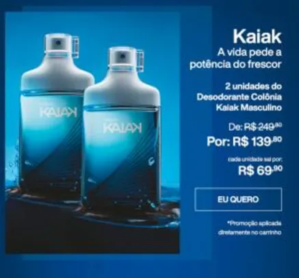 2 Unidades do Desodorante Colônia Kaiak Masculino 100ml R$140