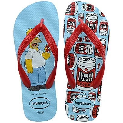 Chinelo Havaianas Simpsons Adulto Unissex, Azul Water