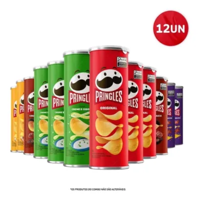 [R$8,99 cada] Kit Batata Pringles Sabores sortidos 12 unidades