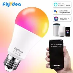 Lâmpada led inteligente e27 b22 rgb, 15w, wifi, regulável, ac 110v 220v por alexa google home siri controle de voz | 41%OFF | R$ 55,25