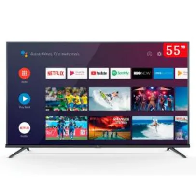 Smart TV LED 55 Polegadas TCL 55P8M 4K UHD HDR com Android, Bluetooth e Comando de Voz