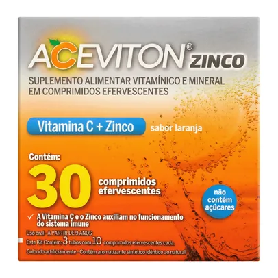 [DESCRIÇÃO] Vitamina C Aceviton e Zinco 30 Comprimidos Efervescentes