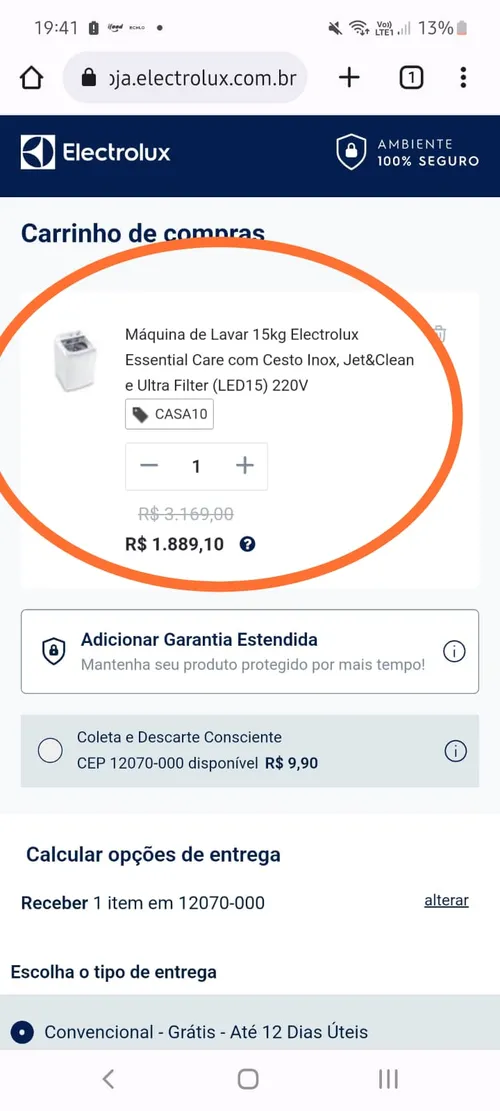 Imagem na descrição da promoção