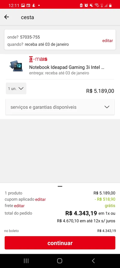 Imagem na descrição da promoção