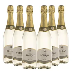 Holiday Caixa De Espumante Branco Brut Espanhol - Cx6 X 750Ml