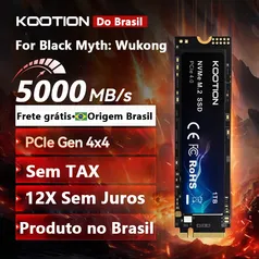 (NO BRASIL) KOOTION M2 SSD NVMe Gen 4/3 M.2 SSD 2TB M2 PCIe 4.0x4 PS5