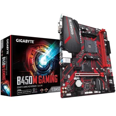 Placa Mãe Gigabyte B450M Gaming, AMD AM4, mATX, DDR4, Chipset Amd B450