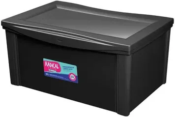 Caixa organizadora com tampa 65L preto OR22259N Ordene